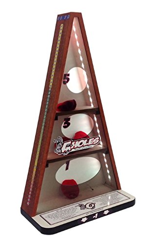 A-Holes Bean Bag Toss Game, Tailgating, Wood Grain Finish w/LED Lights Indoor Outdoor