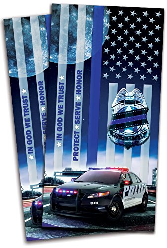 Police Thin Blue Line Flag Cornhole Wrap Set - 3M Gloss Vinyl with Air Release - Laminated - 24x48