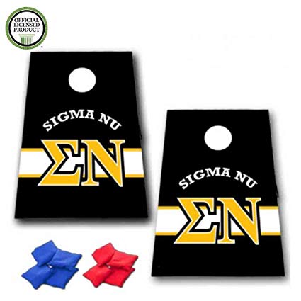 Sigma Nu Cornhole Bag Toss Game - Horizontal Stripe - 8 Bags included