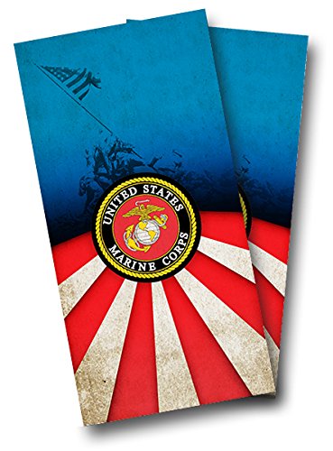 U.S. Marine Corps CORNHOLE WRAP SET Vinyl Board DECAL Baggo Bag Toss Boards MADE IN the USA