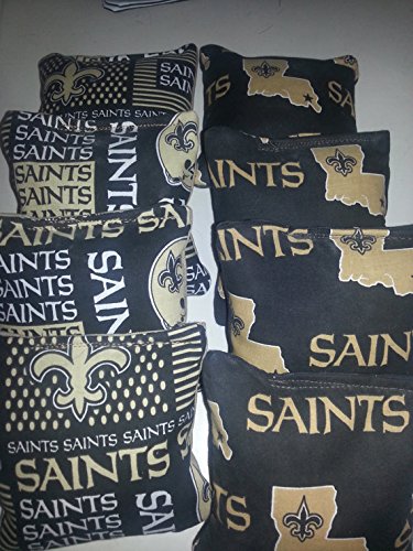 New Orleans Saints tournament regulation cornhole bags set of 8