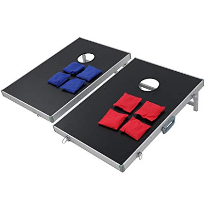 3ft X 2 ft Cornhole Bean Bag Toss Game Set Aluminum Frame Portable Design W/ Carrying Case