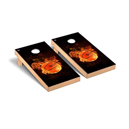 Flaming Basketball Cornhole Game Set