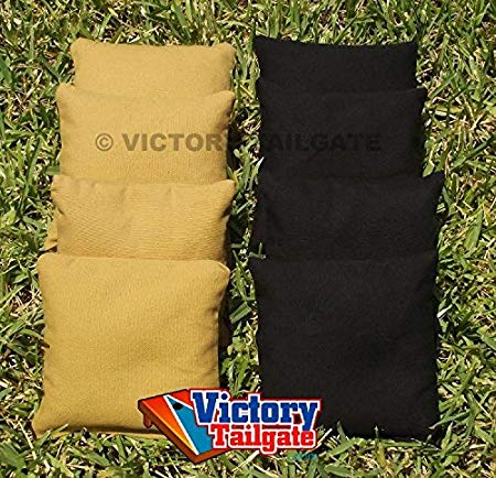 All Weather Cornhole Bags (4 Black & 4 Gold)