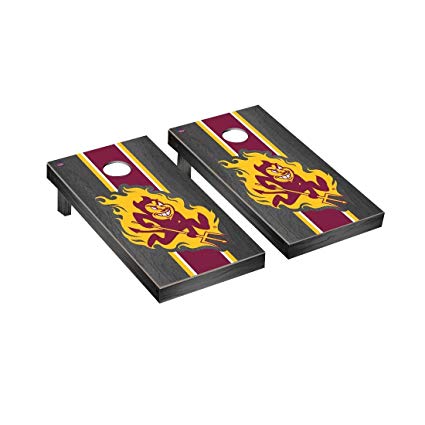 Victory Tailgate Arizona State ASU Sun Devils Regulation Cornhole Game Set Onyx Stained Stripe Version