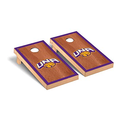 University of North Alabama UNA Lions Cornhole Game Set Rosewood Border Design