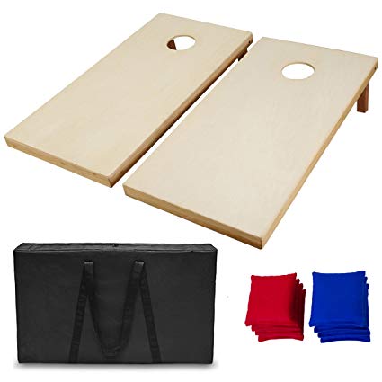 AceLife Solid Wood Premium Cornhole Set with 8 Bean Bags, Regulation Size（4ft x 2ft）