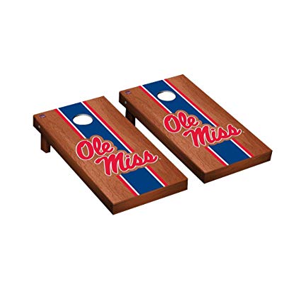 Victory Tailgate Ole Miss Rebels Regulation Cornhole Game Set Rosewood Stained Stripe Version