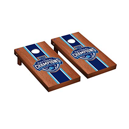 National Championship 2016 Villanova Wildcats Cornhole Game Set Rosewood Stained Stripe Version