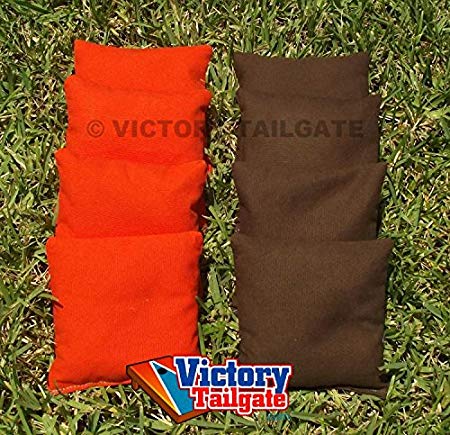 All Weather Cornhole Bags (4 Orange & 4 Brown)