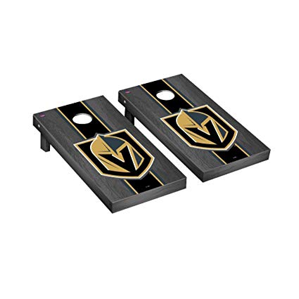 Victory Tailgate Vegas Golden Knights NHL Regulation Cornhole Game Set Onyx Stripe Version