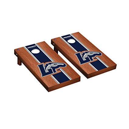 Victory Tailgate Longwood Lancers Regulation Cornhole Game Set Rosewood Stained Stripe Version