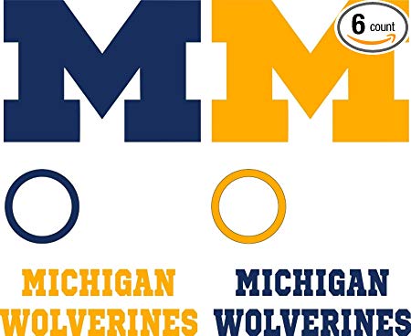 Michigan Wolverines Cornhole Decal Set - 6 Cornhole Decals Free Circles