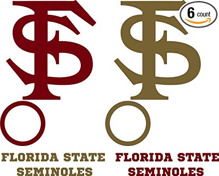 Florida State Seminoles Cornhole Decal Set - 6 Cornhole Decals Free Circles