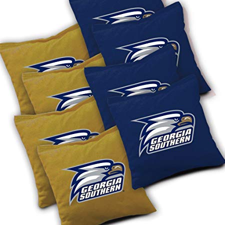 GEORGIA SOUTHERN EAGLES Cornhole Bags SET of 8 Officially Licensed ACA REGULATION Baggo Bean Bags ~ Made in the USA