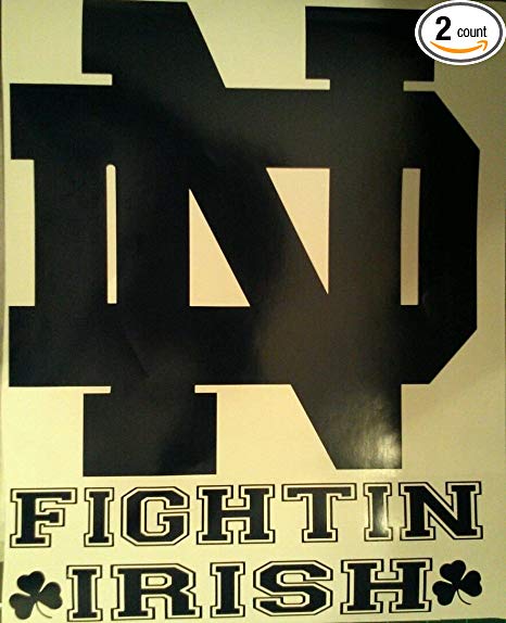 Notre Dame Fightin Irish Nd Cornhole Decals and 2 Blue Hole Rings Cornhole Decals