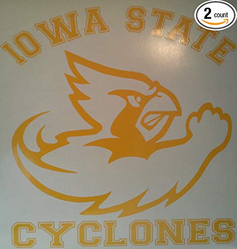 Iowa State Cyclones Yellow Cornhole Decals - 2 Cornhole Decals