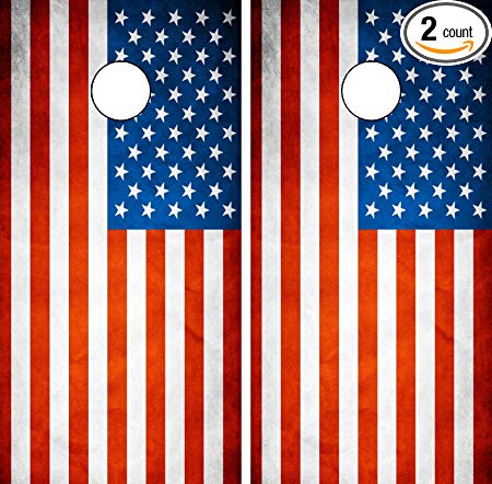 C191 American Flag CORNHOLE WRAP WRAPS LAMINATED Board Boards Decal Set Decals Vinyl Sticker Stickers Bean Bag Game Vinyl Graphic Tint Image