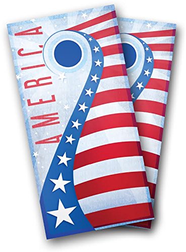 SHOOTING STAR USA FLAG CORNHOLE WRAP SET Vinyl Board DECAL Baggo Bag Toss Boards MADE IN the USA