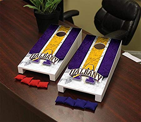 Victory Tailgate NCAA Albany SUNY Great Danes Desktop Mini Cornhole Game Set