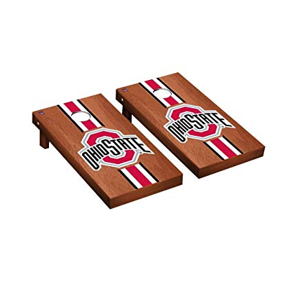 Victory Tailgate Ohio State OSU Buckeyes Regulation Cornhole Game Set Rosewood Stained Stripe Version