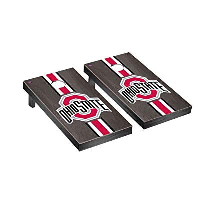 Ohio State OSU Buckeyes Regulation Cornhole Game Set Onyx Stained Stripe Version