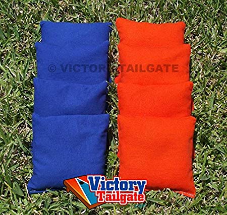 Weather Resistant Cornhole Bags (Set of 4) Color: Orange and Royal Blue