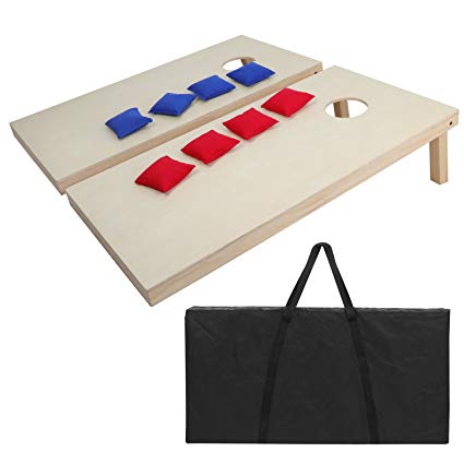 ZENY Bean Bag Toss Cornhole Board Game Set Regulation Size Cornhole Boards & Bags Set Playset Backyard Outdoor Portable