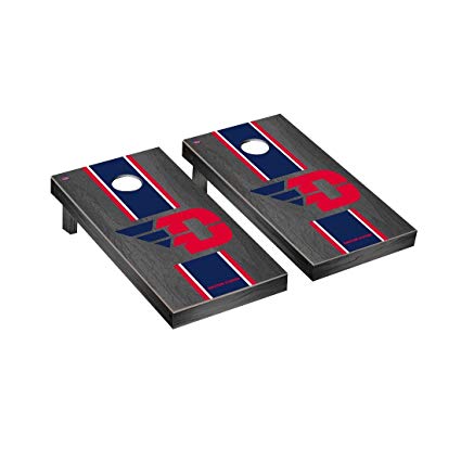 University of Dayton Flyers Cornhole Game Set Onyx Stained Stripe Version