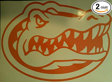 Florida Gator Heads Cornhole Decals - 2 Orange Vinyl Cornhole Decals