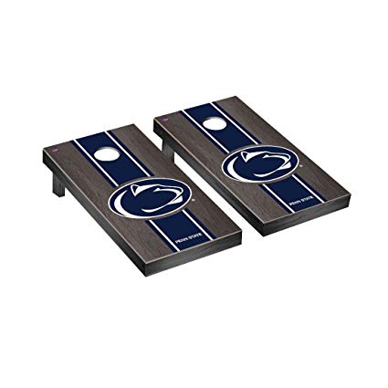 Penn State PSU Nittany Lions Regulation Cornhole Game Set Onyx Stained Stripe Version