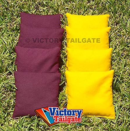 Weather Resistant Cornhole Bags (Set of 4) Color: Yellow and Burgundy