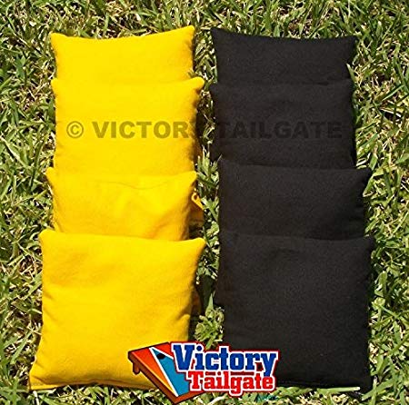 All Weather Cornhole Bags (4 Black & 4 Yellow)