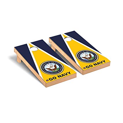 Victory Tailgate US Navy Go Navy Regulation Cornhole Game Set Triangle Version