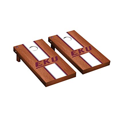 Victory Tailgate Eastern Kentucky Colonels Regulation Cornhole Game Set Rosewood Stained Striped Version