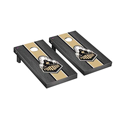 Victory Tailgate Purdue Boilermakers Regulation Cornhole Game Set Onyx Stained Stripe Version