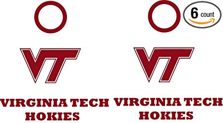 Virginia Tech Hokies Cornhole Decal Set - 6 Cornhole Decals Free Circles