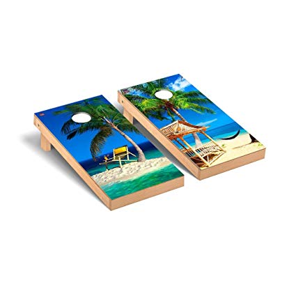 Tropical Beach Cornhole Game Set Version 1