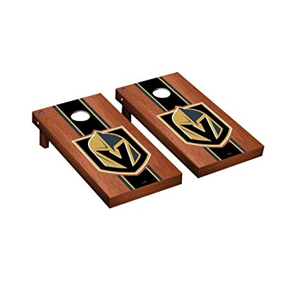 Victory Tailgate Vegas Golden Knights NHL Regulation Cornhole Game Set Rosewood Stripe Version