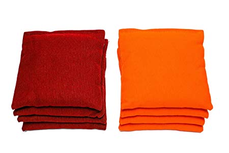 AJJ Cornhole - Cornhole Bags - Set of 8 - Red/Orange