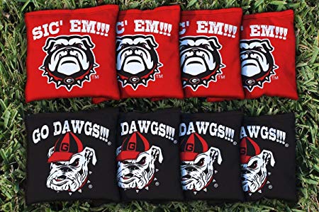 8 Georgia UGA Bulldogs Go Dawgs Sic Em Regulation All Weather Cornhole Bags