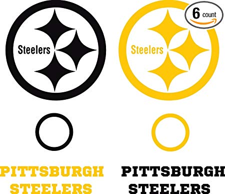 Steelers Cornhole Game Board Decal Set - 6 Cornhole Decals Free Circles