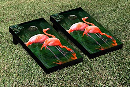 Victory Tailgate Flamingos Themed Cornhole Game Set