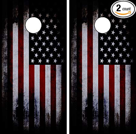 C194 Distressed American Flag CORNHOLE WRAP WRAPS LAMINATED Board Boards Decal Set Decals Vinyl Sticker Stickers Bean Bag Game Vinyl Graphic Tint Image