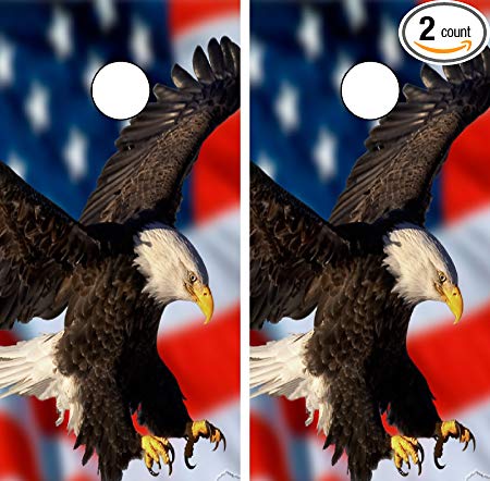 C210 American Flag Eagle CORNHOLE WRAP WRAPS LAMINATED Board Boards Decal Set Decals Vinyl Sticker Stickers Bean Bag Game Vinyl Graphic Tint Image