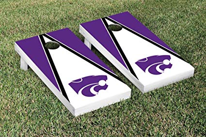 NCAA Triangle Wooden Cornhole Game Set NCAA Team: Kansas State University Wildcats