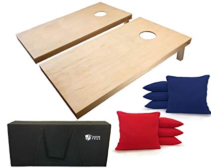 Tailgating Pros 4'x2' Cornhole Boards W/ Red & Royal Cornhole Bags & Carrying Case