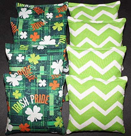 Irish Pride Cornhole Bean Bags Ireland Green Shamrock Clover Aca Regualtion Bags