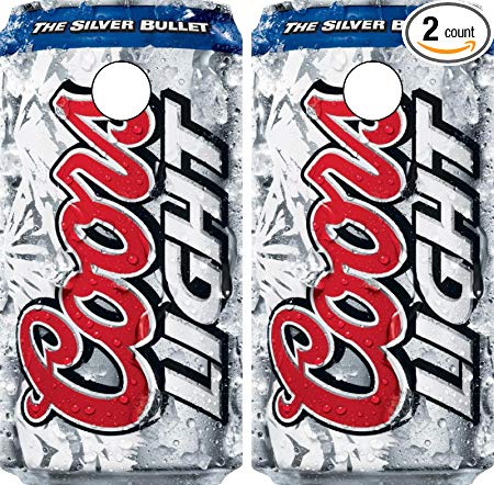 C268 Coors Light CORNHOLE WRAP WRAPS LAMINATED Board Boards Decal Set Decals Vinyl Sticker Stickers Bean Bag Game Vinyl Graphic Tint Image