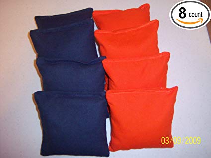 Cornhole Bags ACA Regulation 4 Orange & 4 Blue